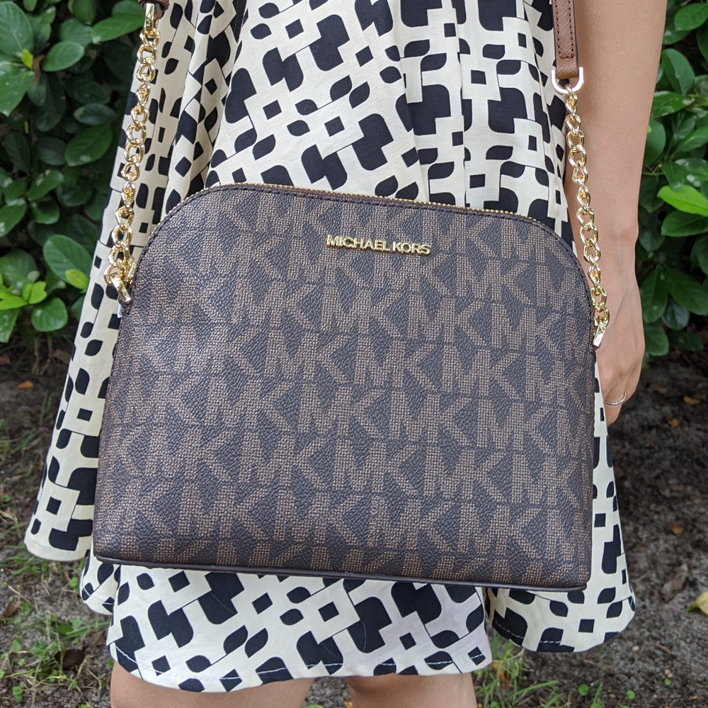 Michael Kors Cindy Large Dome Crossbody Bag  Brown